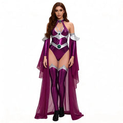Cosplay Teen Titans Starfire Sexy Jumpsuits Superhero Koriandr Costumes Suits