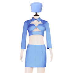 Cosplay The Fifth Element Airline Stewardess Leeloo Uniform Dress Hat Costumes