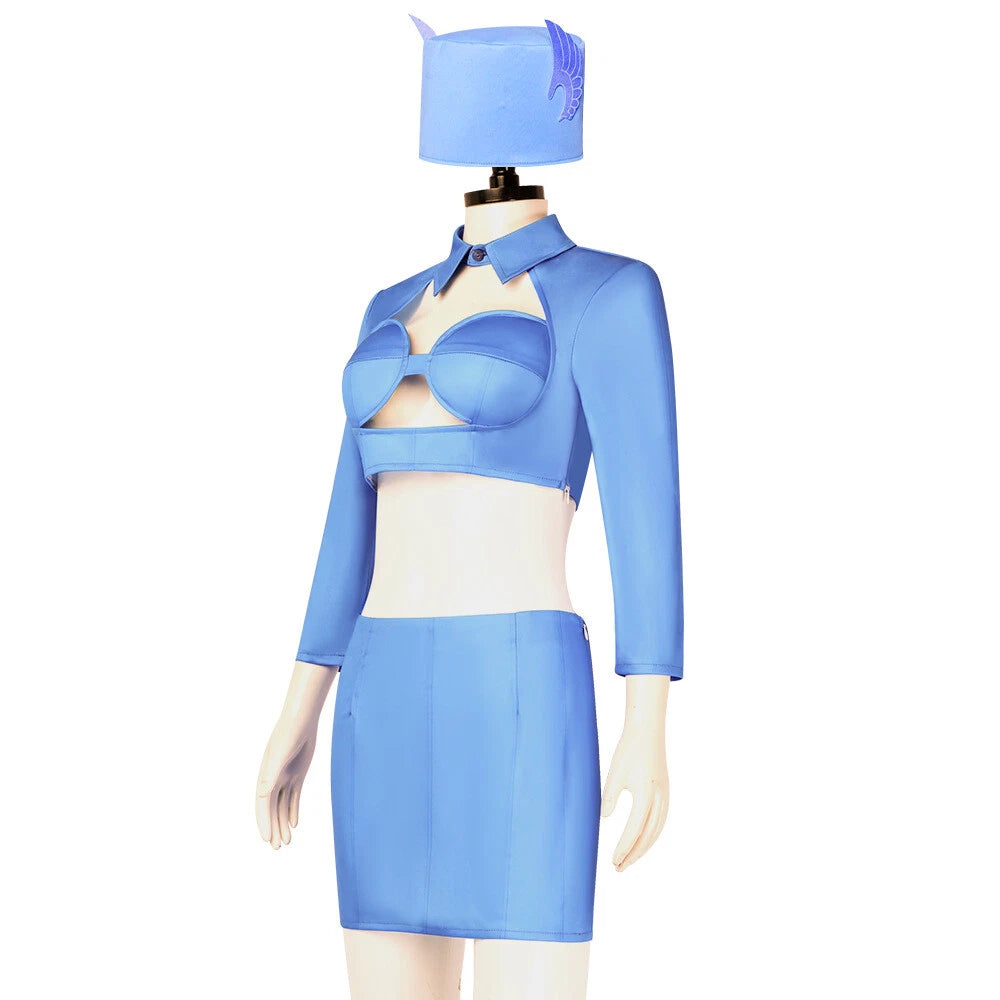 Cosplay The Fifth Element Airline Stewardess Leeloo Uniform Dress Hat Costumes