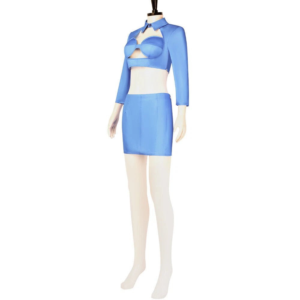 Cosplay The Fifth Element Airline Stewardess Leeloo Uniform Dress Hat Costumes