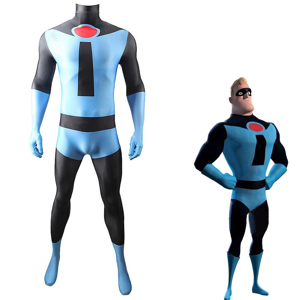 Cosplay The Incredibles Blue Mr Incredible Jumpsuit Adult ABodysuits Zentai