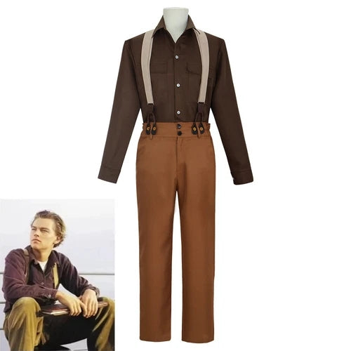 Cosplay Titanic Jack Dawson Shirts Overall Costumes Halloween Carnival Suits