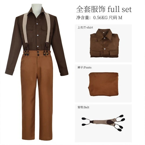 Cosplay Titanic Jack Dawson Shirts Overall Costumes Halloween Carnival Suits