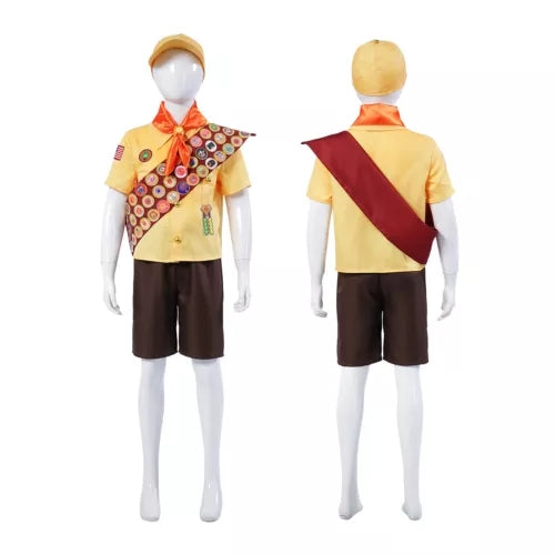 Cosplay Up Russell Shirts Shorts Hat Adult Kids Halloween Carnival Suits Costume