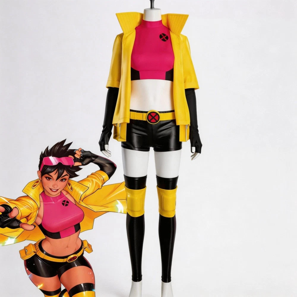 Cosplay X-Men Jubilee Jacket Vest Belt Pants Costumes Superhero Halloween Suits