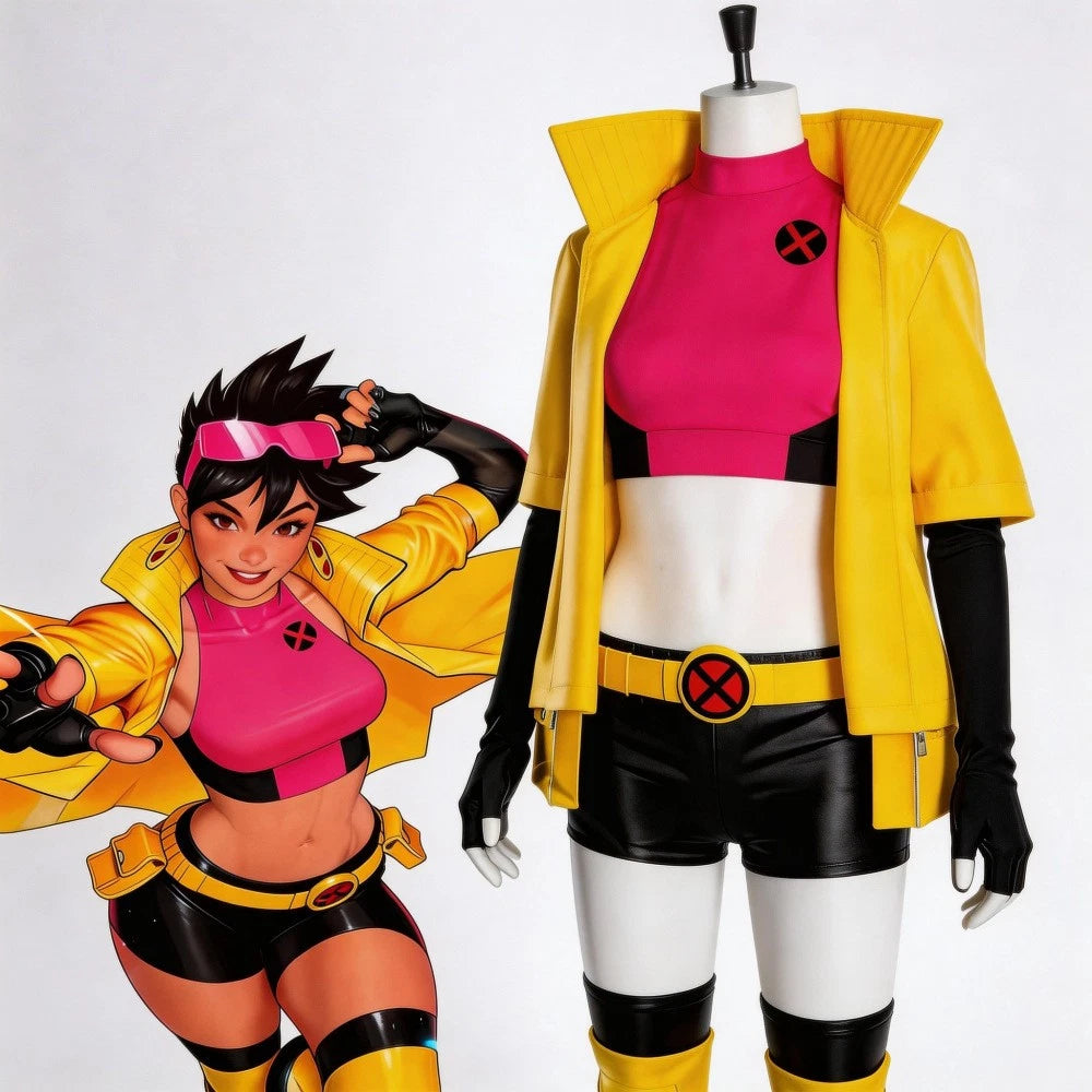 Cosplay X-Men Jubilee Jacket Vest Belt Pants Costumes Superhero Halloween Suits