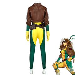 Cosplay X-Men Rogue Anna Marie Jumpsuits Coat Superhero Bodysuits Costumes Suits