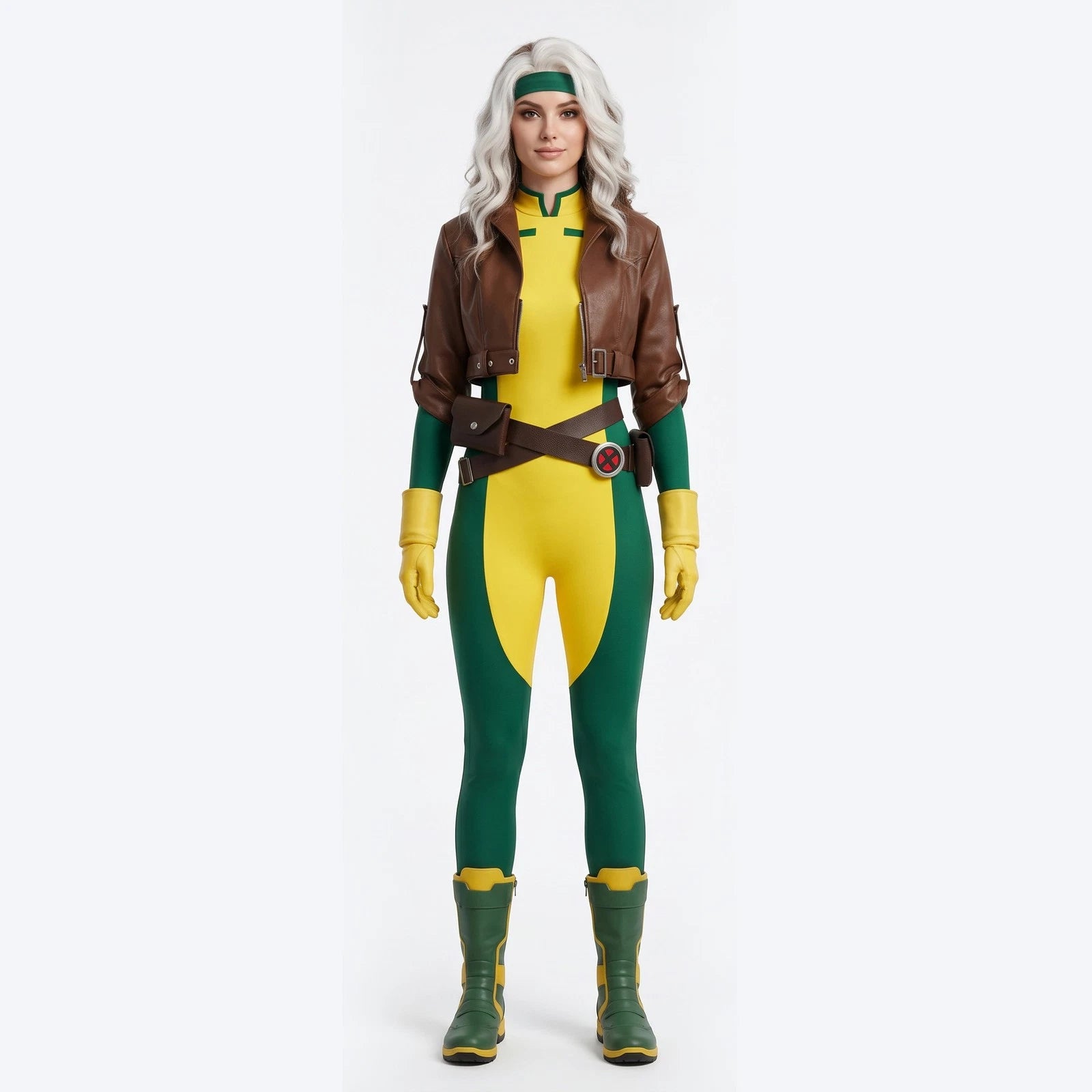 Cosplay X-Men Rogue Anna Marie Jumpsuits Coat Superhero Bodysuits Costumes Suits