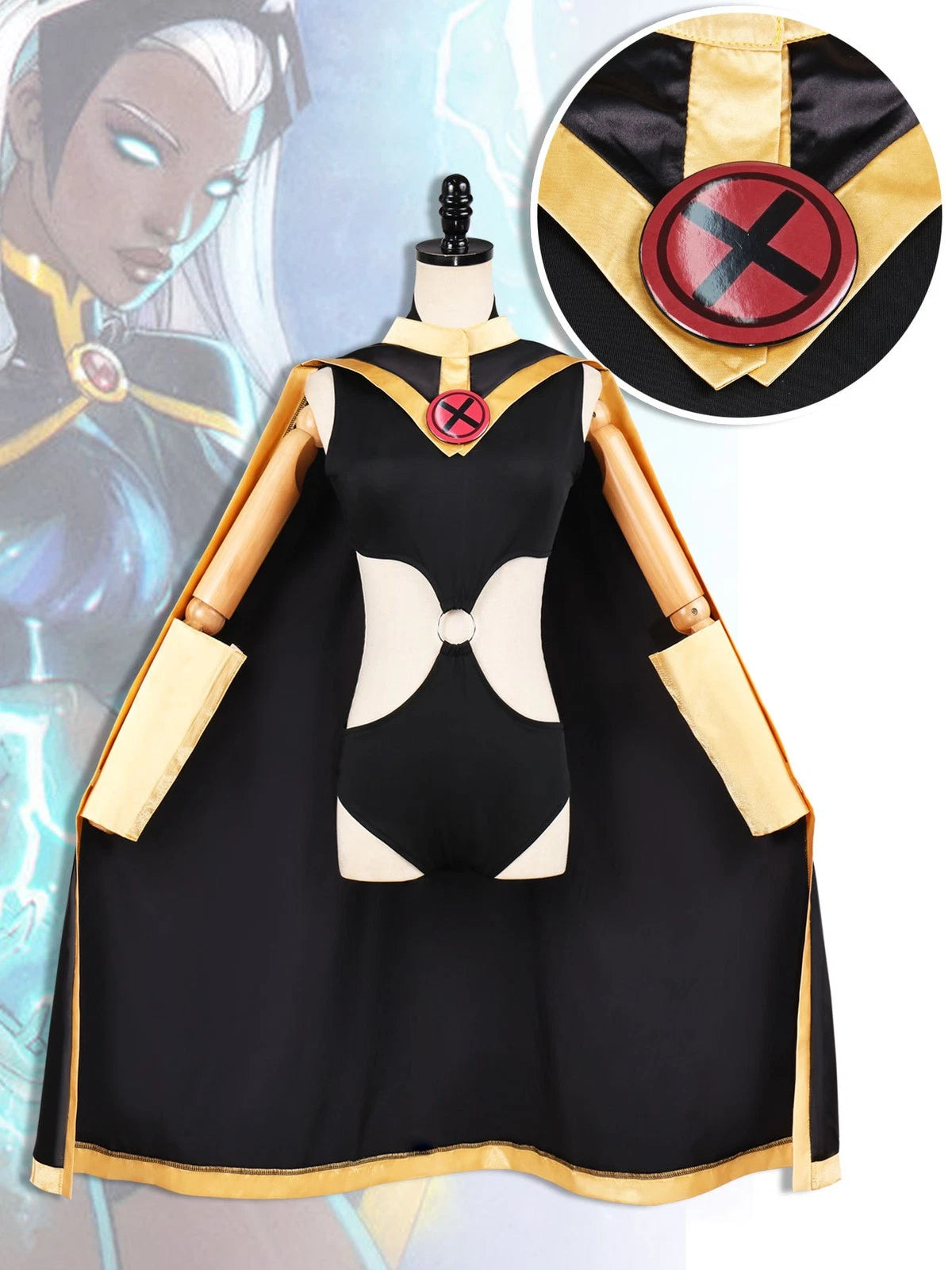 Cosplay X-Men Storm Sexy Jumpsuit Cloak Costumes Halloween Superhero Outfits