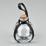 Dark Magic Potion Bottle Black Wizard Potions Glass Holder with Cork Stopper and Faux Leather Harness with Holster Loop