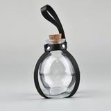 Dark Magic Potion Bottle Black Wizard Potions Glass Holder with Cork Stopper and Faux Leather Harness with Holster Loop