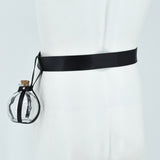 Dark Magic Potion Bottle Black Wizard Potions Glass Holder with Cork Stopper and Faux Leather Harness with Holster Loop