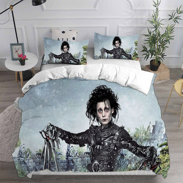 Edward Scissorhands Bedding Sets Bed Quilt Cover Pillow Case Halloween Cosplay Comforter Sets