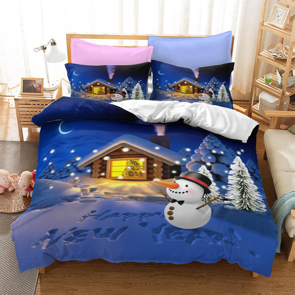 Father Christmas Cosplay Bedding Set Duvet Cover Halloween Bed Sheets