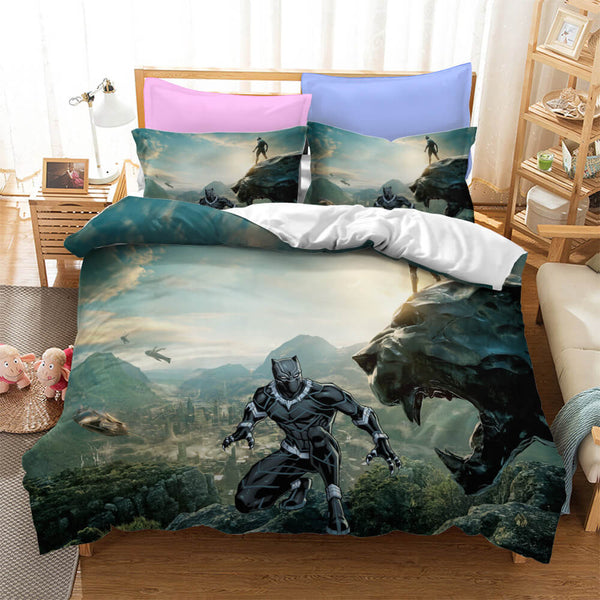 Film Black Panther Cosplay Bedding Set Duvet Cover Halloween Bed Sheets