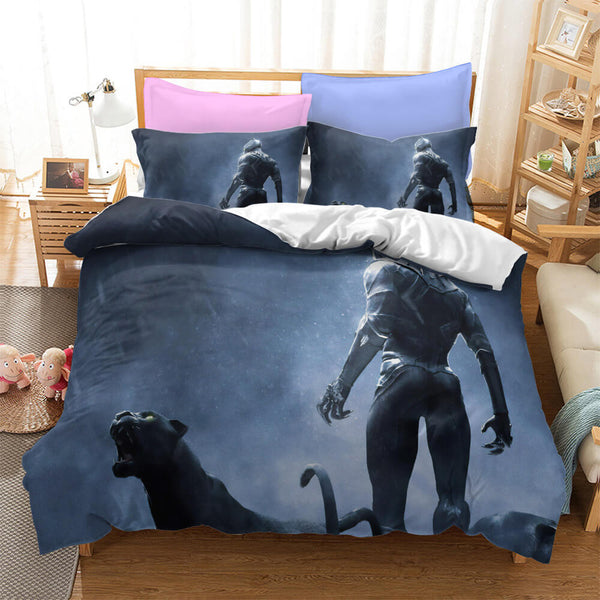 Film Black Panther Cosplay Bedding Set Duvet Cover Halloween Bed Sheets