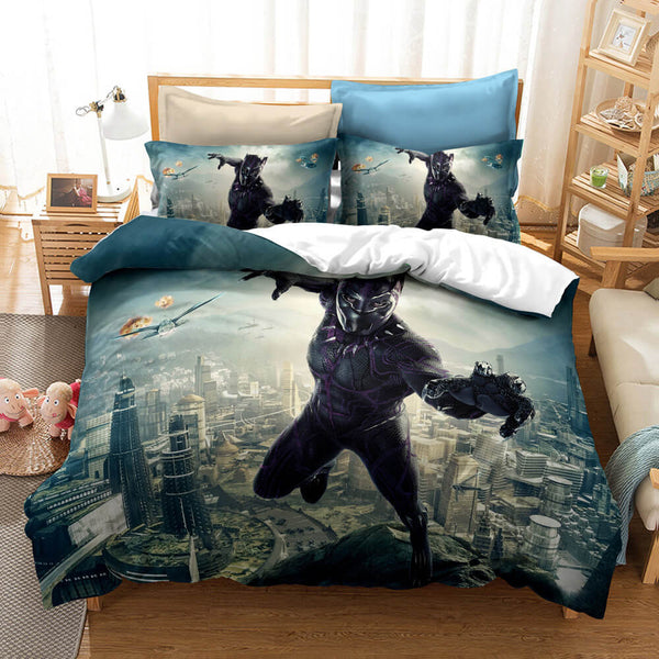 Film Black Panther Cosplay Bedding Set Duvet Cover Halloween Bed Sheets