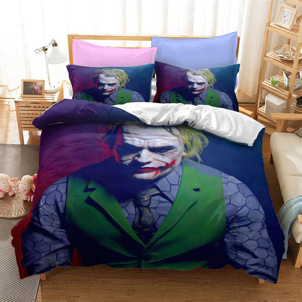 Film Joker Jack Napier Cosplay Bedding Set Duvet Cover Halloween Bed Sheets