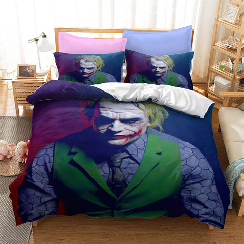 Film Joker Jack Napier Cosplay Bedding Set Duvet Cover Halloween Bed Sheets