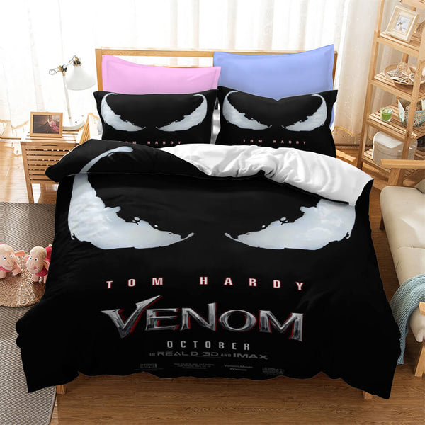 Film Venom Cosplay Bedding Set Duvet Cover Halloween Bed Sheets