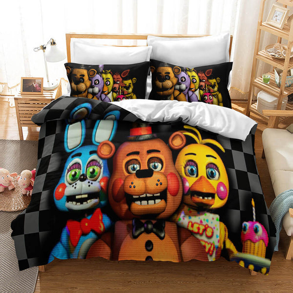 Five Nights at Freddy's Cosplay Bedding Duvet Cover Halloween Sheets Bed Set