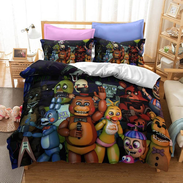 Five Nights at Freddy's Cosplay Bedding Duvet Cover Halloween Sheets Bed Set