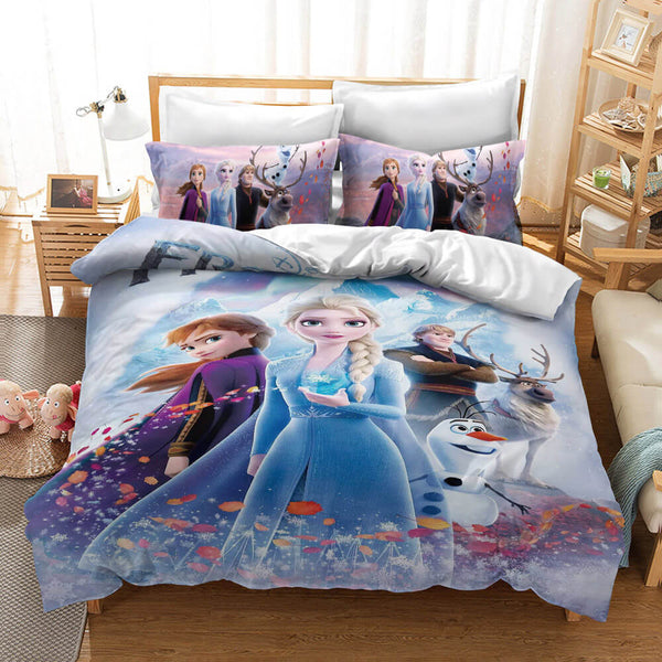 Frozen Elsa Anna Cosplay Duvet Cover Set Halloween Quilt Cover
