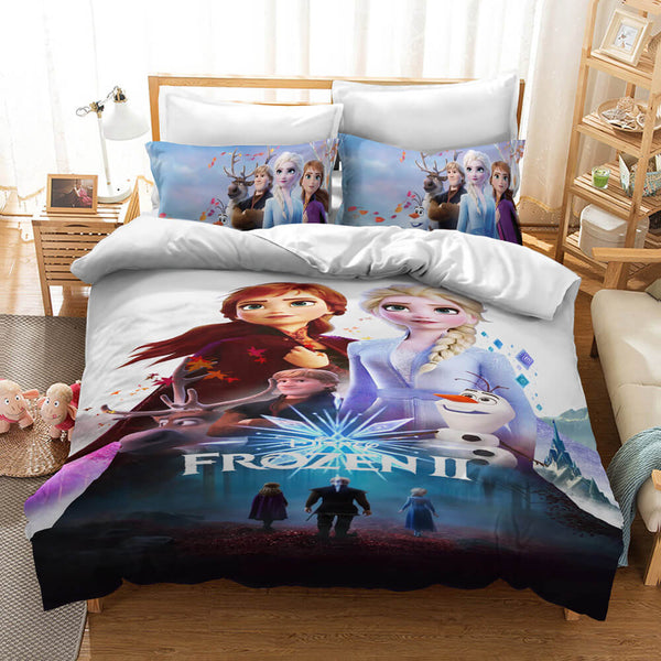 Frozen Elsa Anna Cosplay Duvet Cover Set Halloween Quilt Cover