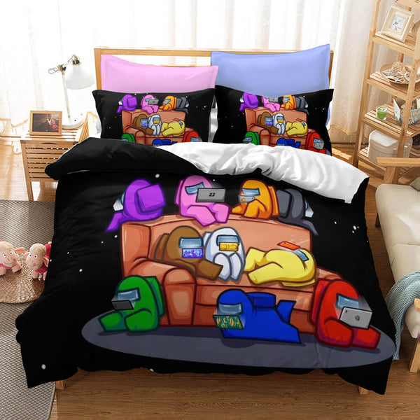 Game Among Us Cosplay Bedding Duvet Cover Halloween Comforter