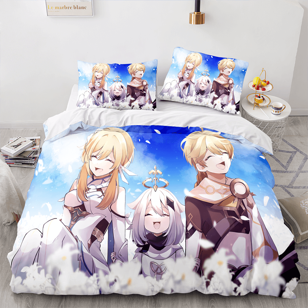 Game Genshin Impact Cosplay Bedding Sets Duvet Cover Halloween Comforter Sets