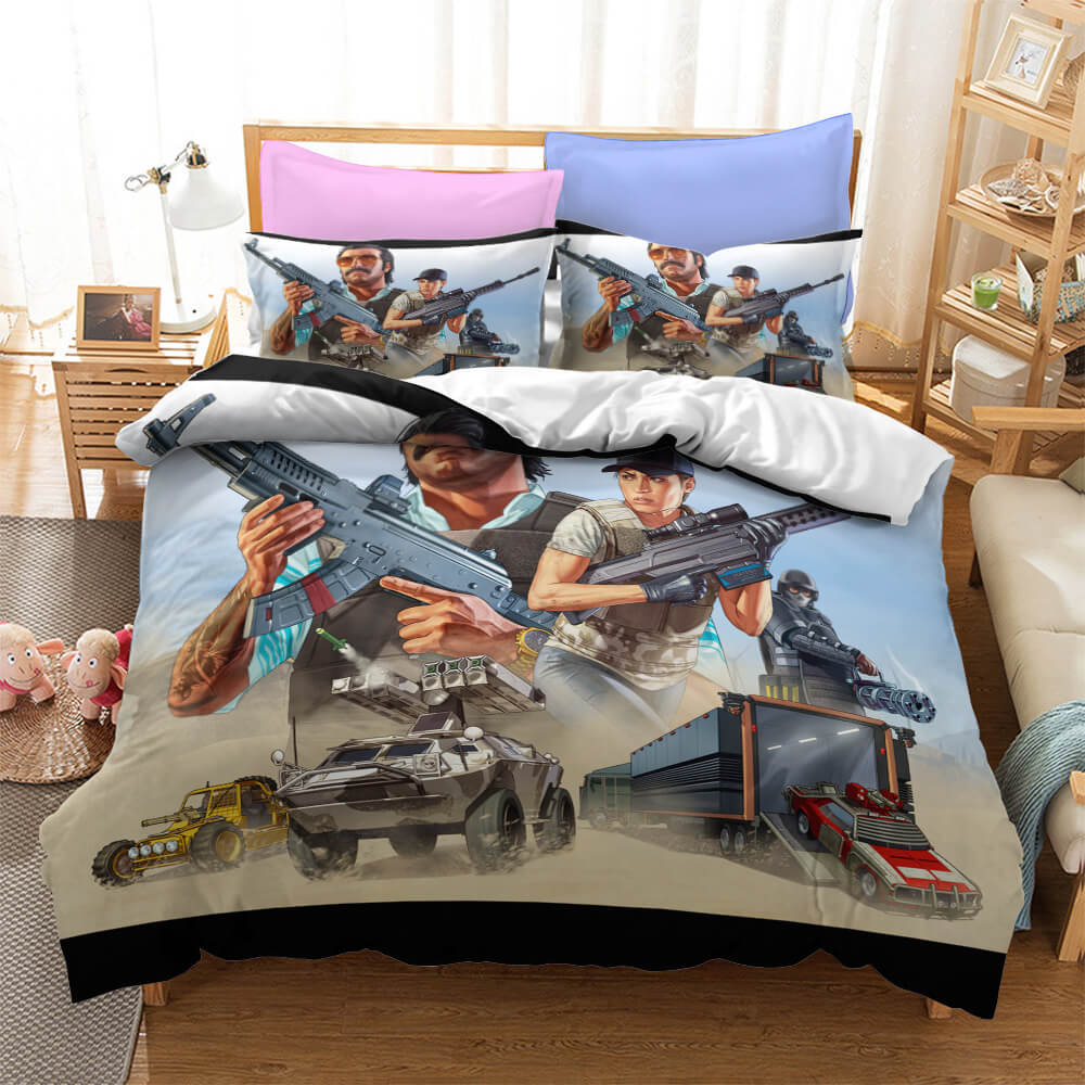Grand Theft Auto Cosplay Bedding Duvet Cover Halloween Sheets Bed Set