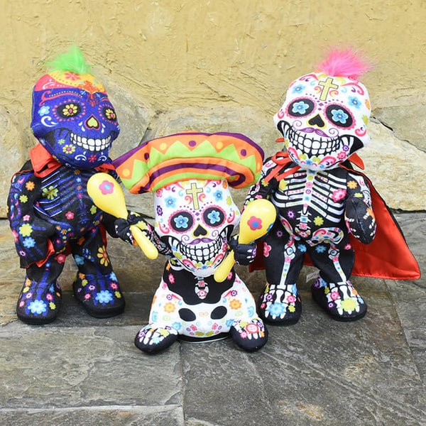 Halloween Dancing Ghost Decoration Electric Skull Ghost Plush Doll