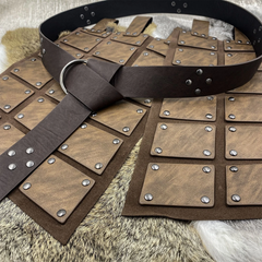 Halloween Medieval Viking Knight Waist Armor Leather Corset Tassets Belt Costume