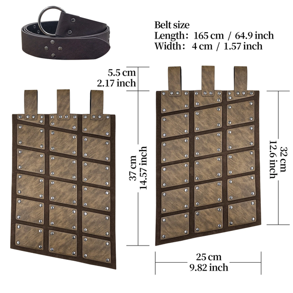 Halloween Medieval Viking Knight Waist Armor Leather Corset Tassets Belt Costume