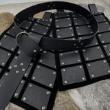 Halloween Medieval Viking Knight Waist Armor Leather Corset Tassets Belt Costume