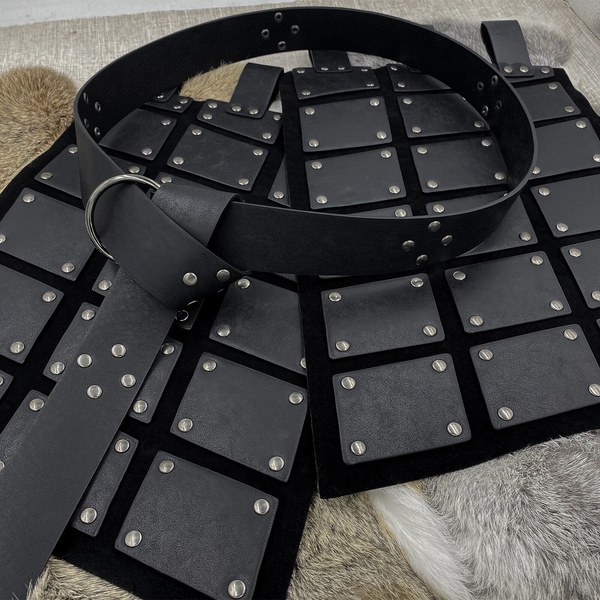 Halloween Medieval Viking Knight Waist Armor Leather Corset Tassets Belt Costume