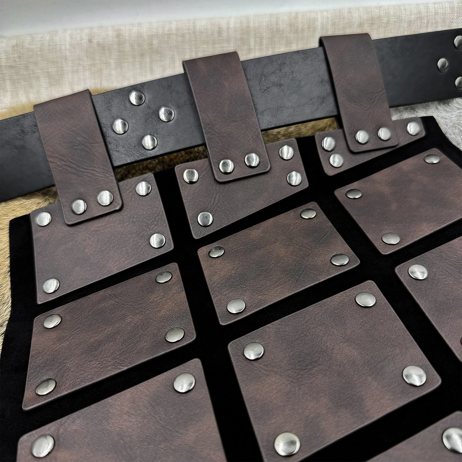 Halloween Medieval Viking Knight Waist Armor Leather Corset Tassets Belt Costume