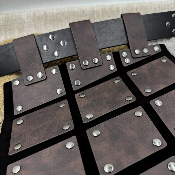 Halloween Medieval Viking Knight Waist Armor Leather Corset Tassets Belt Costume