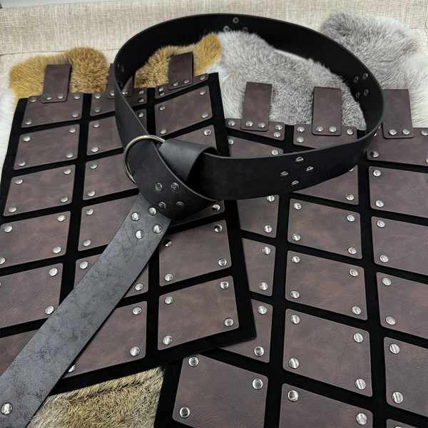 Halloween Medieval Viking Knight Waist Armor Leather Corset Tassets Belt Costume