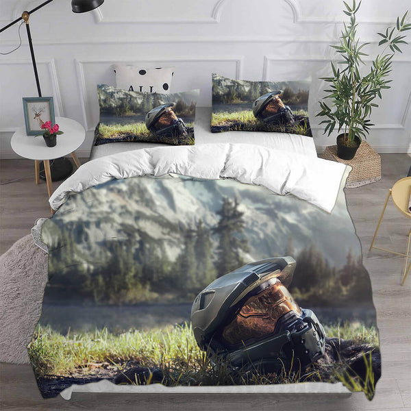 Halo Infinite Cosplay Bedding Sets Duvet Cover Halloween Comforter Sets
