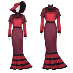 Hazbin Hotel Rosie Formal Dress Hat Costumes Halloween Cosplay Masquerade Suits