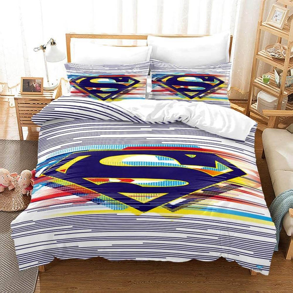 Justice League Batman Superman Cosplay Bedding Set Duvet Cover Halloween Sheets