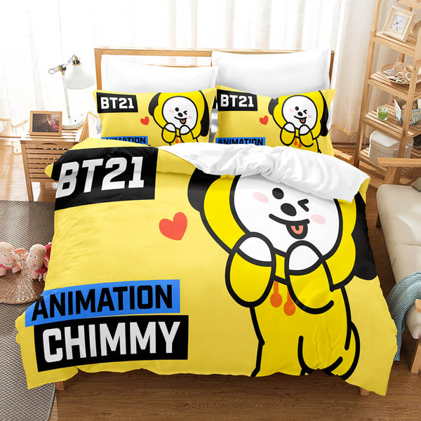 LINE HELLO BT21 Cosplay Bedding Sets Duvet Cover Halloween Comforter Sets