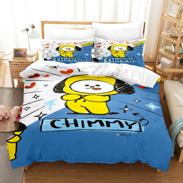 LINE HELLO BT21 Cosplay Bedding Sets Duvet Cover Halloween Comforter Sets