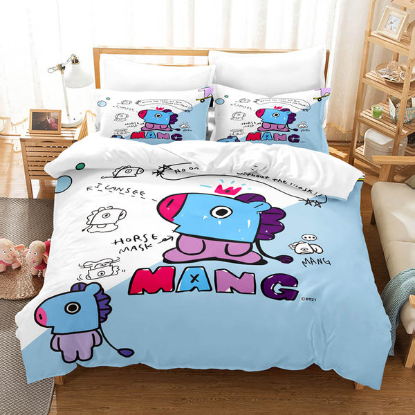 LINE HELLO BT21 Cosplay Bedding Sets Duvet Cover Halloween Comforter Sets
