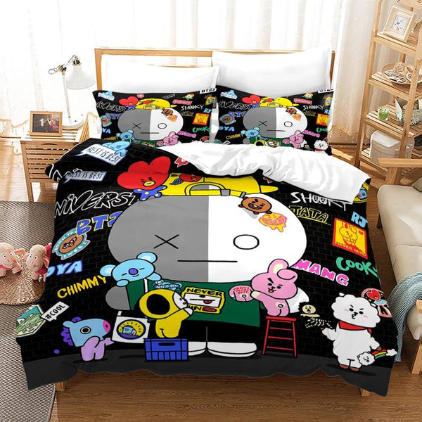 LINE HELLO BT21 Cosplay Bedding Sets Duvet Cover Halloween Comforter Sets