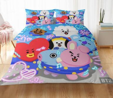 LINE HELLO BT21 Cosplay Bedding Sets Duvet Cover Halloween Comforter Sets