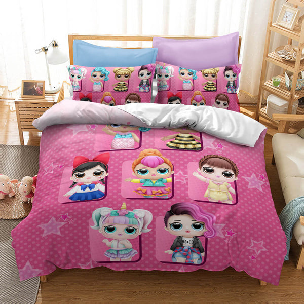 LOL Surprise OMG Dolls Cosplay Bedding Set Duvet Cover Halloween Bed Sheets