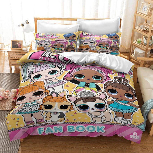 LOL Surprise OMG Dolls Cosplay Bedding Set Duvet Cover Halloween Bed Sheets