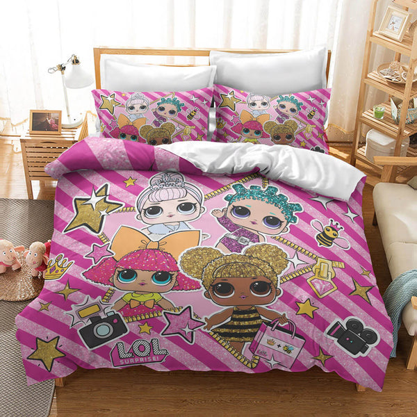 LOL Surprise OMG Dolls Cosplay Bedding Set Duvet Cover Halloween Bed Sheets